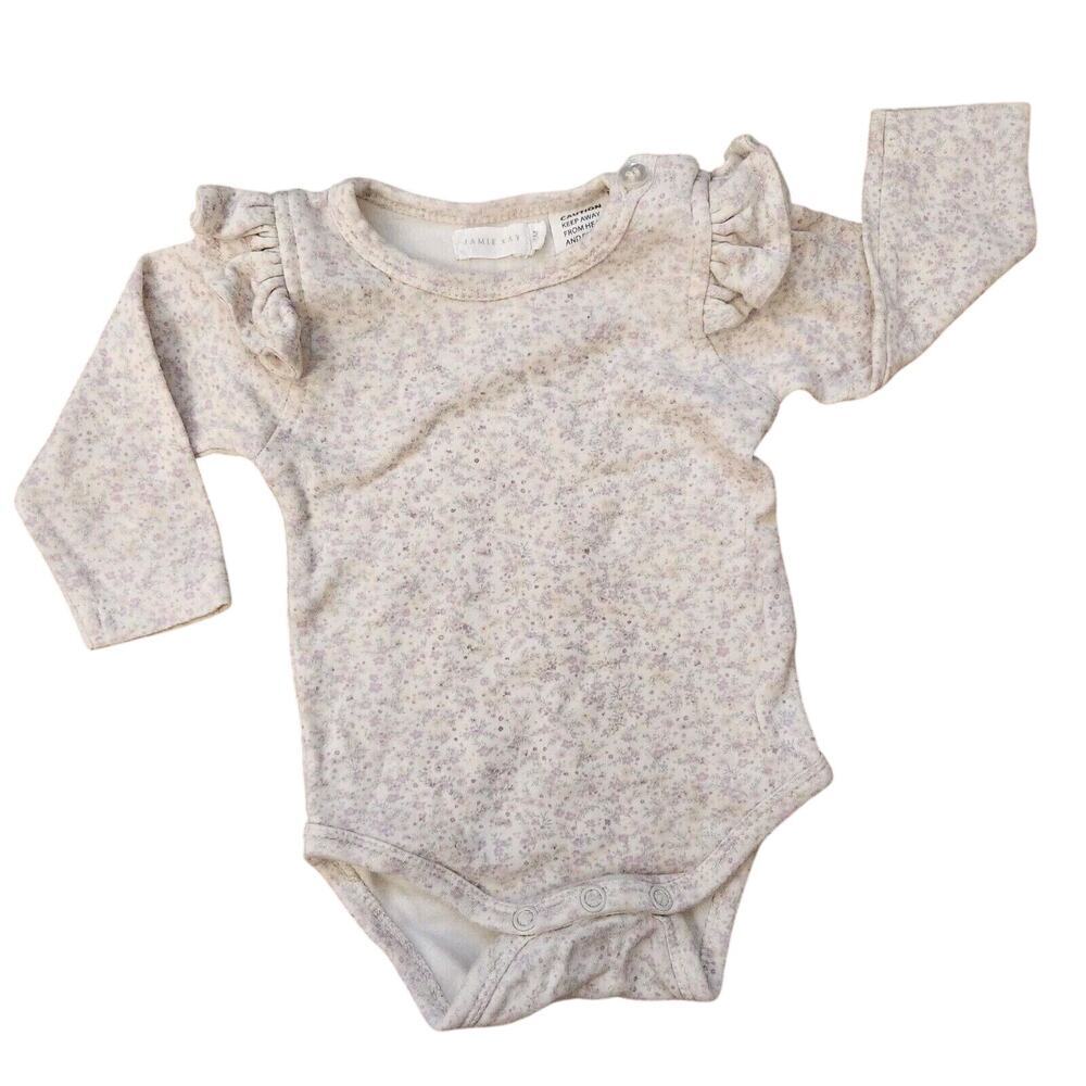 Jamie Kay Frill Bodusuit Hana Floral 3-6months infant‎ Vtg style